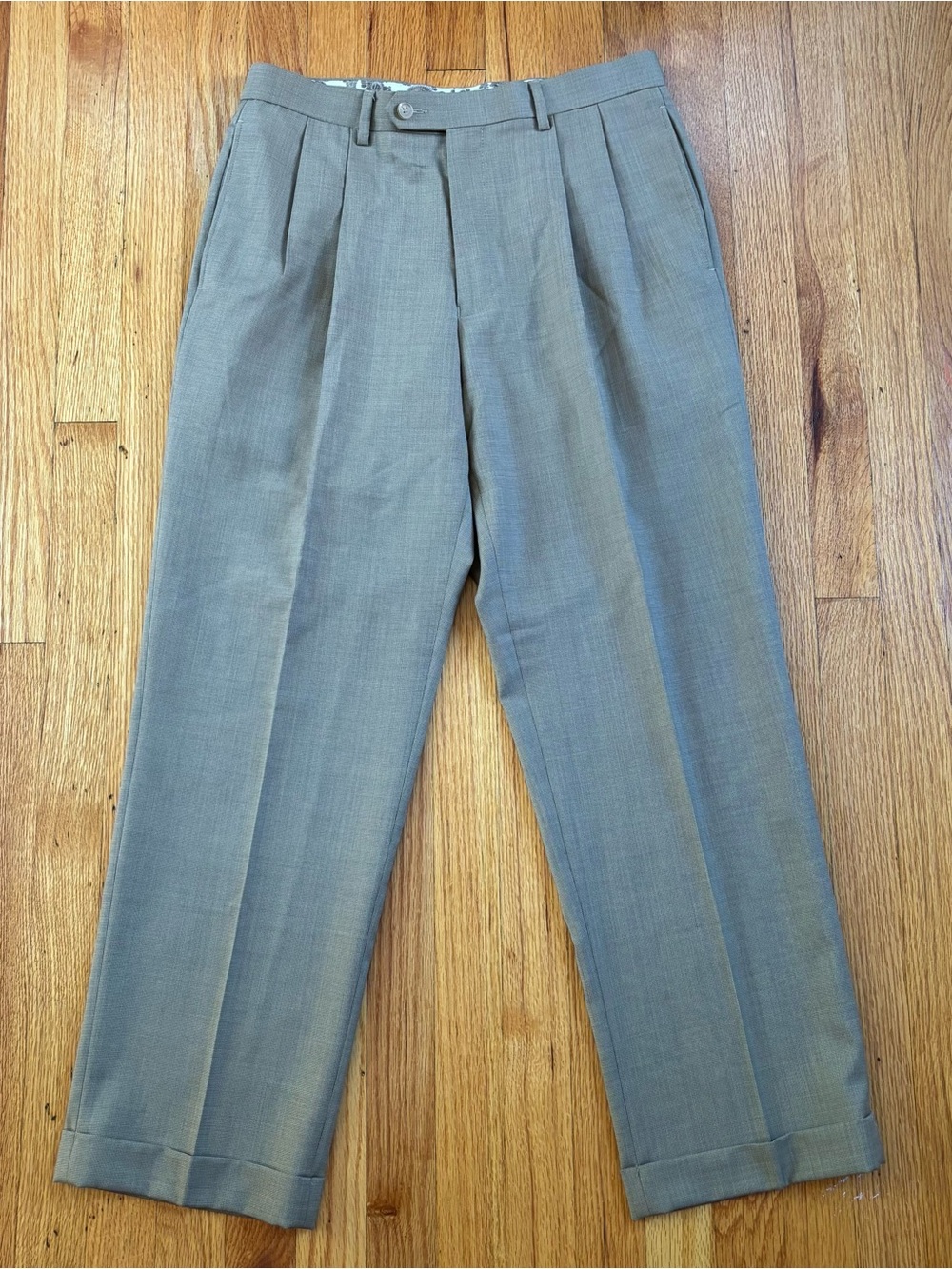 Lauren Ralph Lauren Men's Pleated Dress Pants Tan Brown 32x29